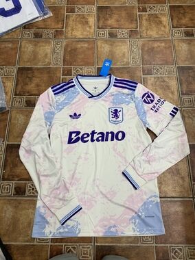 adidas Originals Aston Villa 2025/26 Long Sleeve Third Kit Jersey Size M